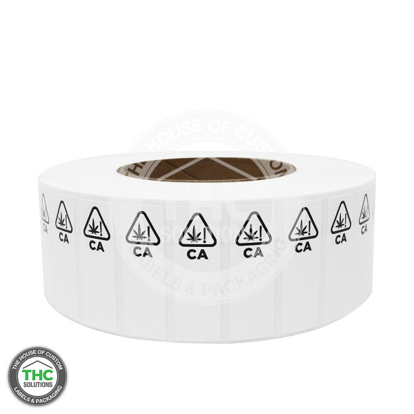 California Symbol White with Perforation Printable Label, 0.625" x 1.875"