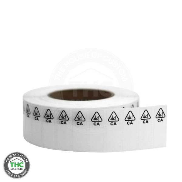California Symbol Clear with Perforation Printable Label, 0.625" x 1.875" side view.
