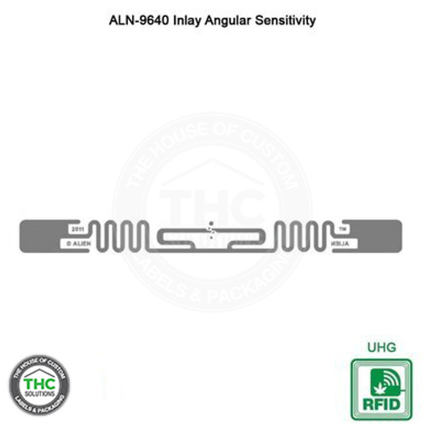 UHF RFID Labels 4"X2" Media 105, Aln9640 Squiggle Inlay Higgs 3 Integrated Circuit