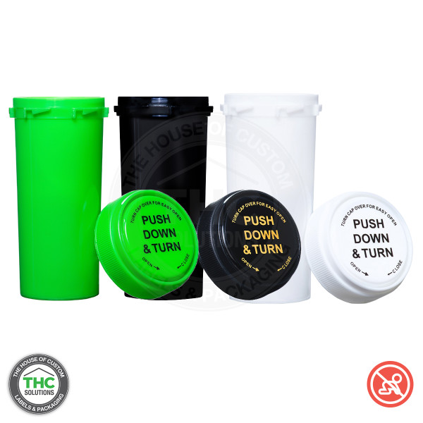 THC Push and Turn Bottle, 30 Dram