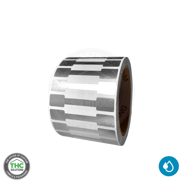 Blank Tamper Evident Void Labels - 2.75" X 0.5" Color Matte Silver