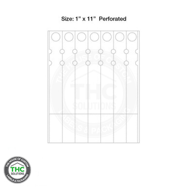 1" x 11" Laser Strip Tag w/Perforation (8 per sheet, 1000 p/pk)