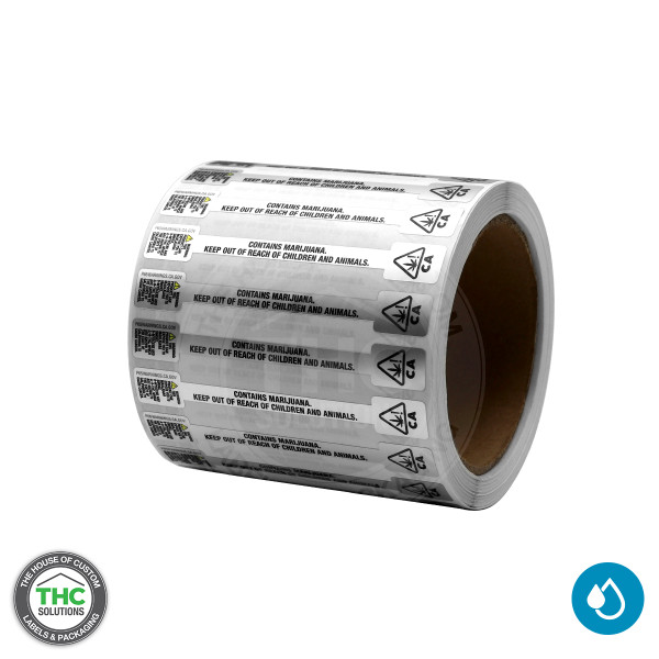 California Prop 65 Tamper Evident Labels - 4" X 0.5" (Large)