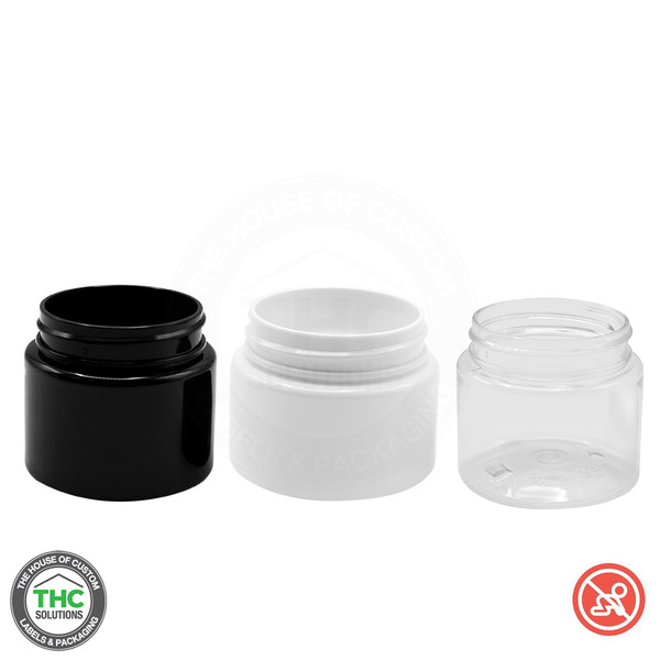 PET Straight Sided CR Jars, 30 Dram