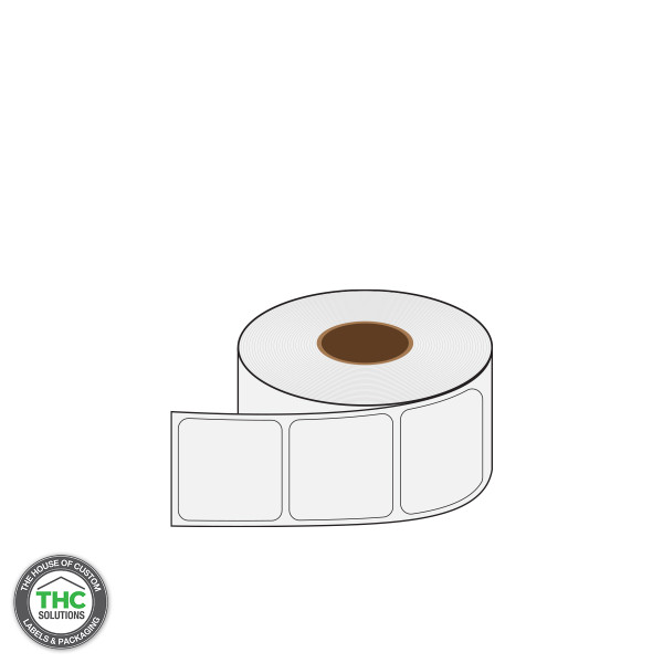 2" X 2" Blank Poly Label (3" Core, 8" Diameter)