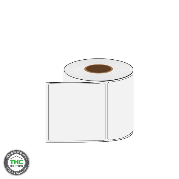 3" X 3" Blank Poly Label (3" Core, 8" Diameter)