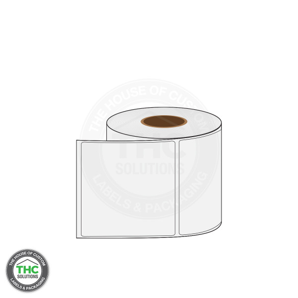 4" X 4" Blank Poly Label (3" Core, 8" Diameter)