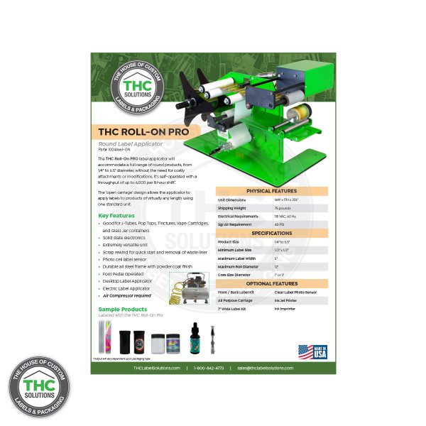 THC Roll-On Pro Spec Sheet
