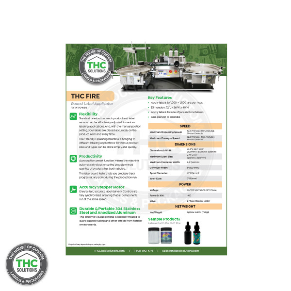 THC Fire Spec Sheet