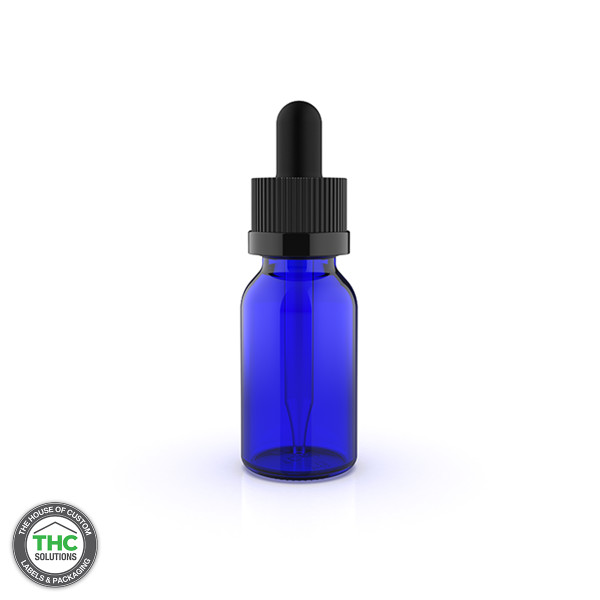 15ml Child Resistant Blue Glass Tincture Bottle