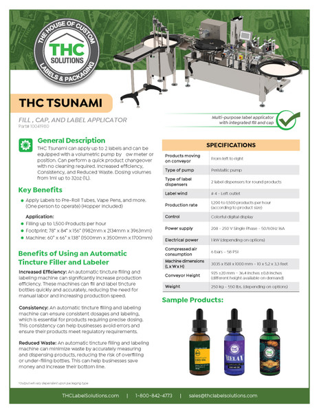THC Tsunami Spec Sheet