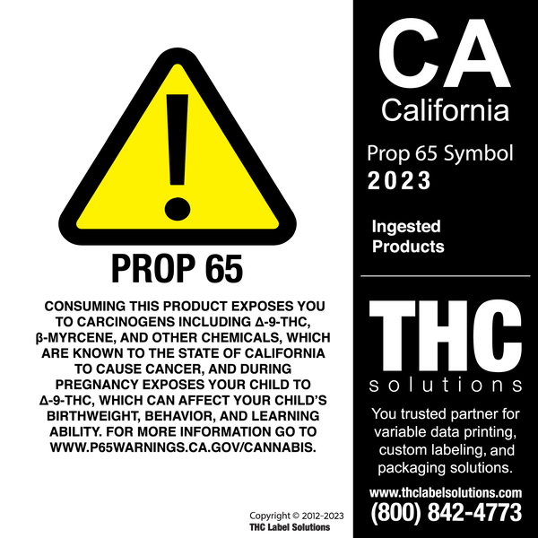 CA - California Prop 65 2023 Warning Symbol THC Solutions free download (Ingested Products)