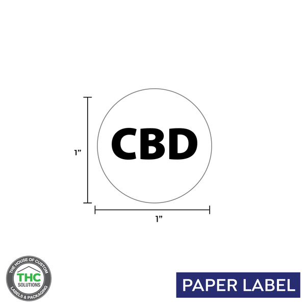 CBD Government Warning Symbol Circle Label, 1" x 1" (Qty 1,000 Per Roll)