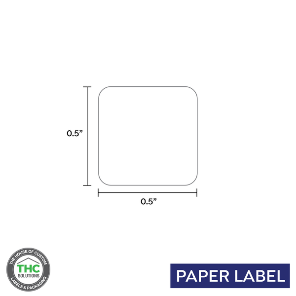 Blank TT Printable Square, Thermal Transfer Label, Paper Label,  0.5" x 0.5" (Qty 1,000 Per Roll)