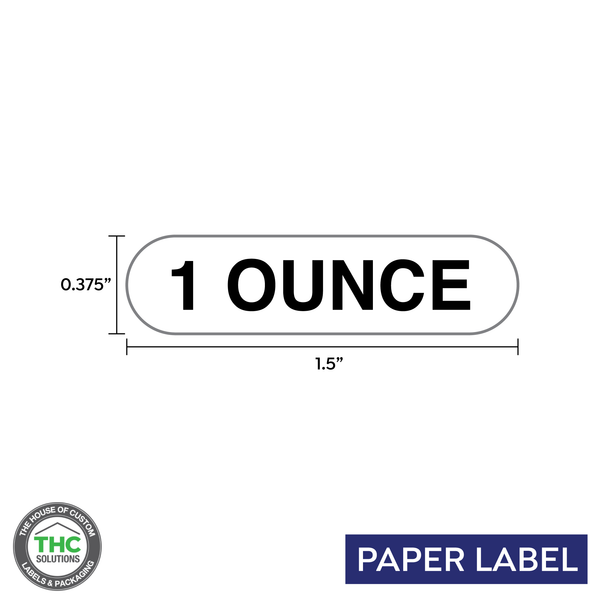 1 Ounce Product,  Generic Paper Label,  0.375" x 1.5" (Qty 5,000 Per Roll)