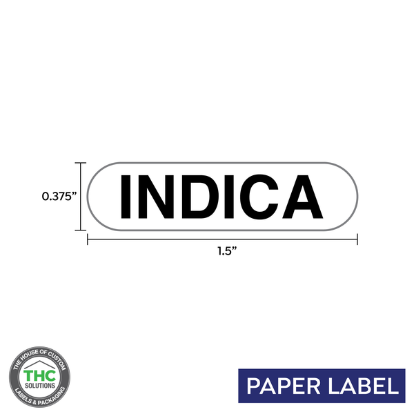 Indica Generic Paper Label,  0.375" x 1.5" (Qty 5,000 Per Roll)