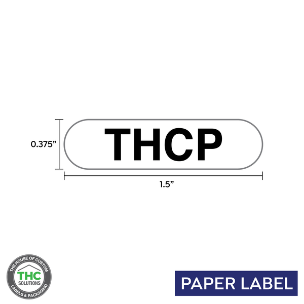 THCP Government Warning,  Generic Paper Label,  0.375" x 1.5" (Qty 5,000 Per Roll)